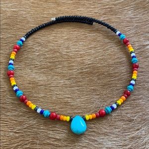 Turquoise teardrop beaded choker